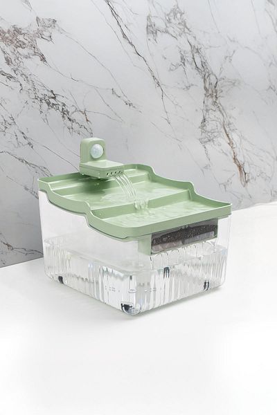 GOBYPET Silent Cat Water Dispenser with Motion Sensor, Cat Water Dispenser with Sensor, Cat and Dog Water Dispenser