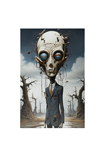 StoryGift Romania Tablou Canvas: Ilustratie Abstracta Cu Un "extraterestru" L...