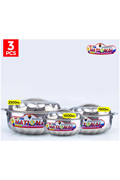 National طقم هدايا من 3 قطع من طاجن ناشيونال المعزول المصنوع من الفولاذ المقا...