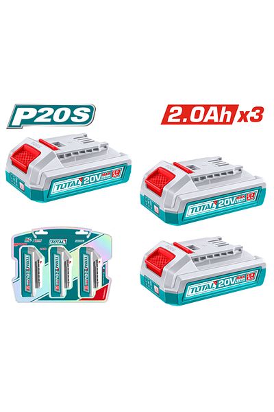 TOTAL 20v 2.0ah battery pack x3