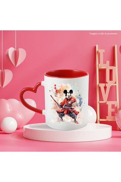 StoryGift Romania Disney Cup, Mikey Mouse, Samurai, Costume, Katana, Multicolor 330 ml, Ceramic, With ,STG