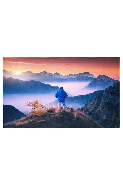 StoryGift Romania Tablou Canvas: Priveliste Montana In Razele Soarelui - Explorand Culmile Dolomitilor