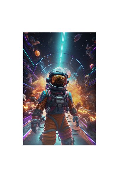 StoryGift Romania Tablou Canvas: Astronaut Și Galaxie Colorată- Artă Digitală Pictura Digitala