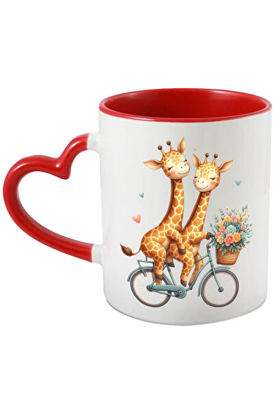 StoryGift Romania Cana Cu 2 Girafe Care Se Plimba Cu Bicicleta | Ilustratie |...