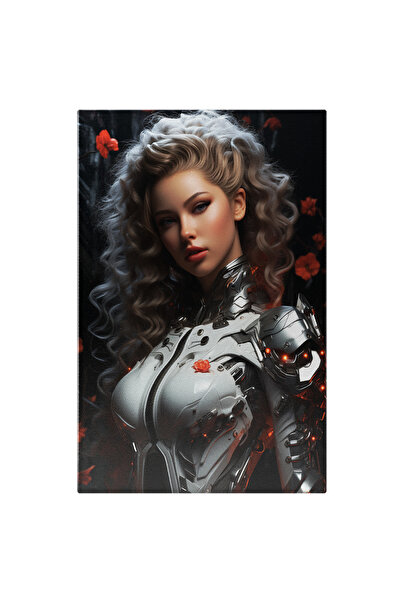 StoryGift Romania Tablou Canvas: Femeie Pe Jumatate Android Armura, Frumusete...
