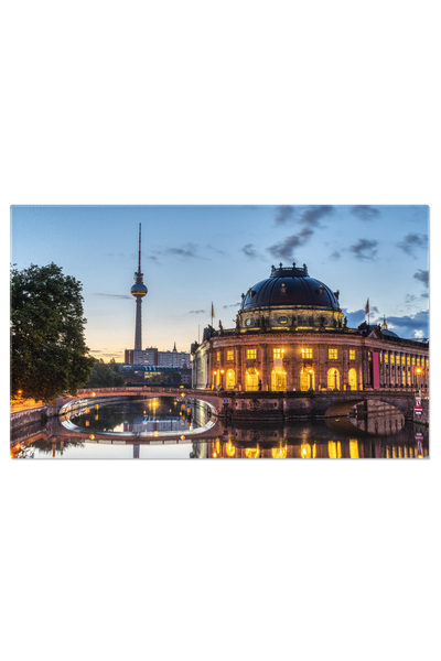 StoryGift Romania Tablou Canvas Muzeul Bode Si Turnul De Televiziune Cu Luminile Orasului, Arhitectura, Muzeu, Po