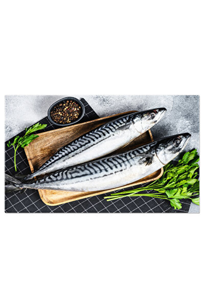 StoryGift Romania Tablou Canvas - Preparat Gustos: Mackerel In Detaliu Pe Fun...