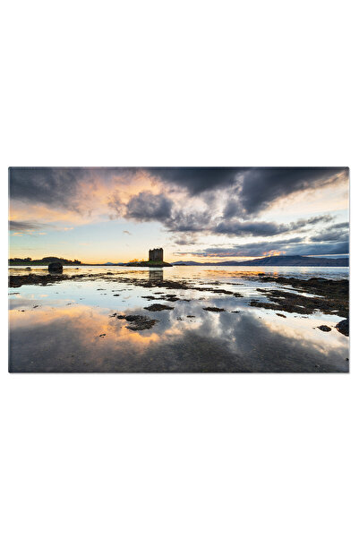 StoryGift Romania Tablou Canvas Castle Stalker In Scotia Rasarit Si Apus De S...