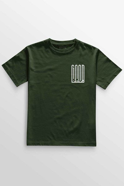 Kretas Χακί T-Shirt Good Bad Text Typography Printed Unisex T-Shirt