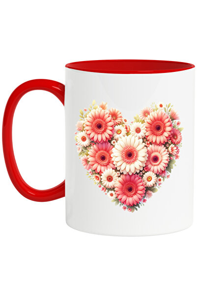 StoryGift Romania Cana Cu Mai Multe Flori Care Formeaza O Inima, Cadou, Rosii...