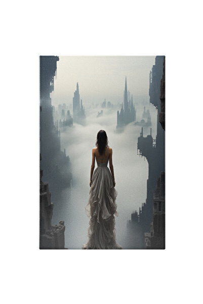 StoryGift Romania Tablou Canvas: View De Sus Oras Abandonat Ceata Densa Fata ...