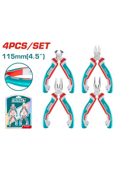 TOTAL Electronic pliers set 4.5" 4pcs/set