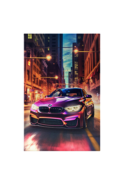 StoryGift Romania Tablou Canvas: Masina Bmw Pe O Strada - Seara In Oras Drift...