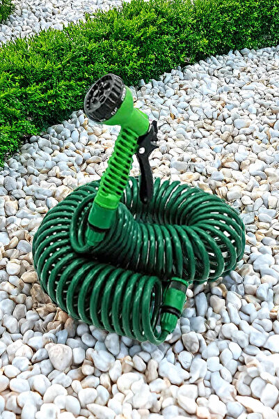 Binbirreyon Spiral Hortum Seti Bahçe Balkon Sulama Hortum 10 Metre Bağlantı ve Sprey Dahil AE108