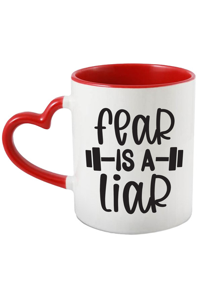 StoryGift Romania Cana Cu Haltera Si Text Motivational In Engleza "fear Is A Liar" - Frica E O Min, Cu ,stg