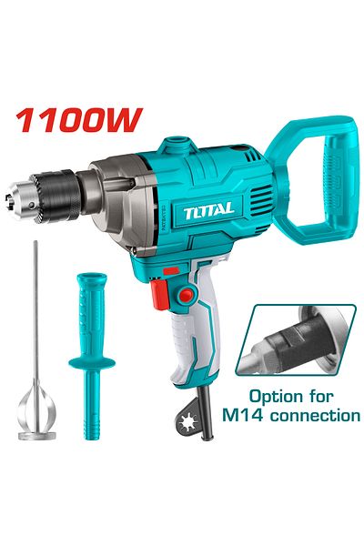 TOTAL 1100W 16mm Chrome Head Paint Drill and Mixer