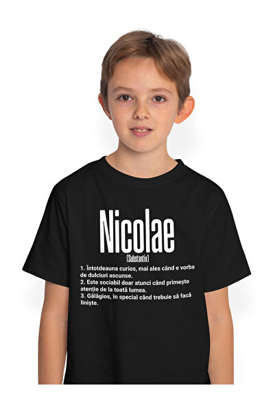 StoryGift Romania Tricou Copii Baieti Cu Numele Nicolae, Cu Mesaj Amuzant, Cu...