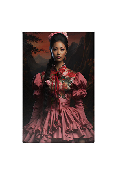 StoryGift Romania Tablou Canvas: Portret Fata Cu Par Brunet Cultura Din China...
