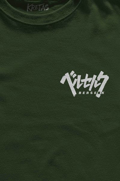 Kretas Χακί μπλουζάκι Berserk Manga Anime Guts Sword Μίνιμαλ μπλουζάκι Unisex μπροστά