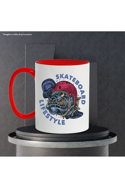 StoryGift Romania Mug With Message In English Skateboard Lifestyle, Skate, Helmet, Dog, Collar, Many, With, STG