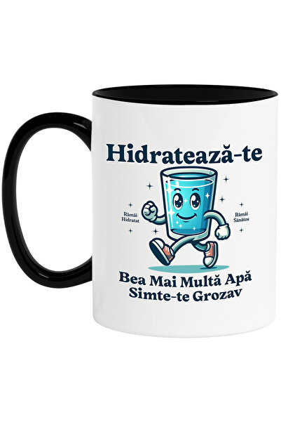 StoryGift Romania Cana Pahar Cu Apa Zambaret Hidrateaza-te , 330ml, Ceramica ...