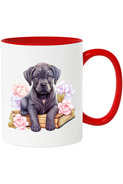 StoryGift Romania Cana Cu Un Catel Negru Care Sta Pe O Carte | Flori | Natura...