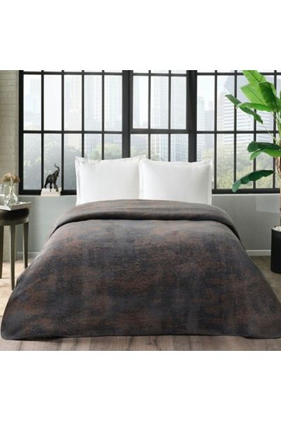 Taç Cotton and mixed fiber blanket 200x220cm, TAC, Herme gray
