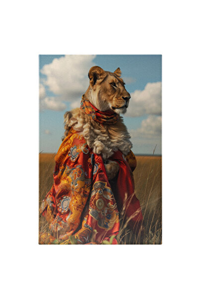 StoryGift Romania Tablou Canvas: Regele Leu Cu Manta Rosie Cu Portocaliu Isi ...