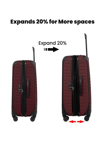 PARAJOHN ALTIV 3 Pieces ABS Luggage Trolley Set - BURGUNDY