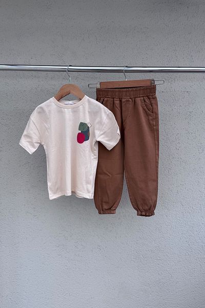 KALBEN ÇOCUK Jogger Pants - T-Shirt Boy's Suit - 100% Cotton (3-10 Years)