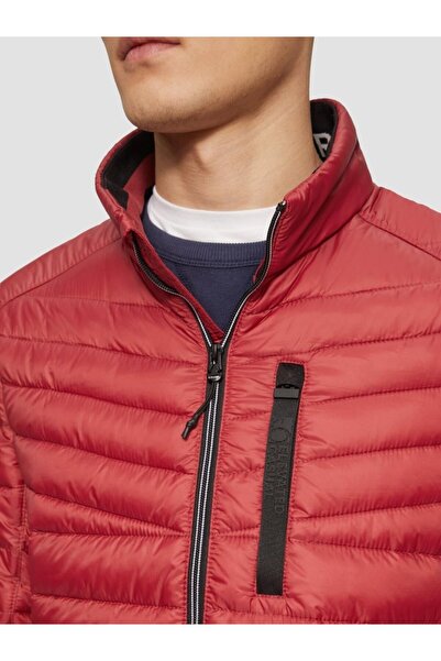 s.Oliver Men's hooded quilted jacket, Regular fit, Red, S