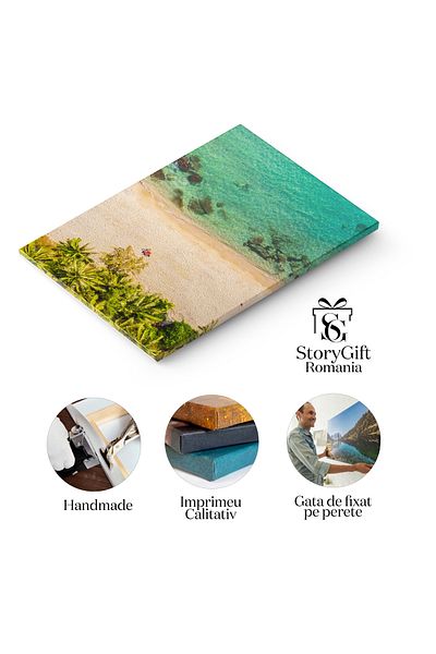 StoryGift Romania Tablou Canvas: Plaja Tropicala - Paradis, Thailanda, Apa Turcoaz, Nisip Alb