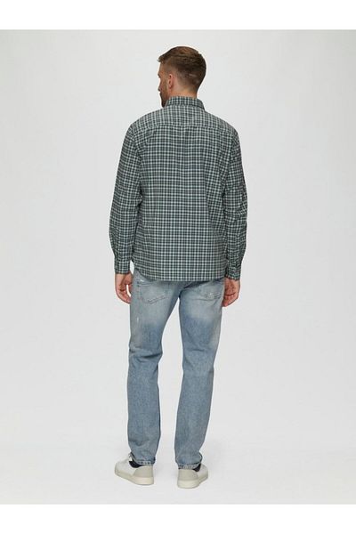 s.Oliver Men's Shirt With Checkered Print, Regular Fit, Green, 2xl
