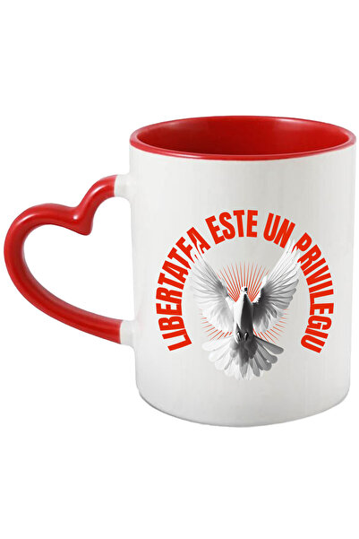 StoryGift Romania Cana Cu Porumbel Alb Aripi Imense Simbol Puritate Text Libe...