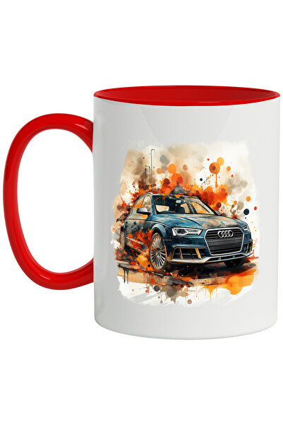 StoryGift Romania Cana Cu Masina, Ilustratie, Audi, Stropi De Culoare, Multic...