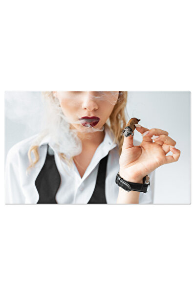 StoryGift Romania Tablou Canvas Eleganta Si Stil Fata Blonda Moda Fumand O Ti...