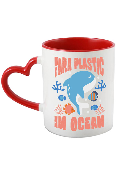 StoryGift Romania Cana Fara Plastic In Ocean Balena Albastra Poluare, 330ml, ...