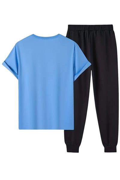 uyguntarz Σετ αθλητικών φόρμες Unisex BE HAPPY με στάμπα μπλουζάκι