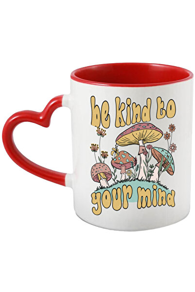 StoryGift Romania Cana Cu Mesajul "be Kind To Your Mind", Ilustratie, Motivational, Ciuperci, Flor, Cu ,stg