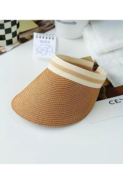 Saten Natural Straw Visor Hat Tennis and Beach Hat