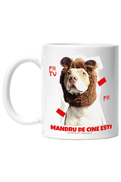 StoryGift Romania Cana Text Motivational Fii Tu Caine Cu Palarie De Urs, 330m...