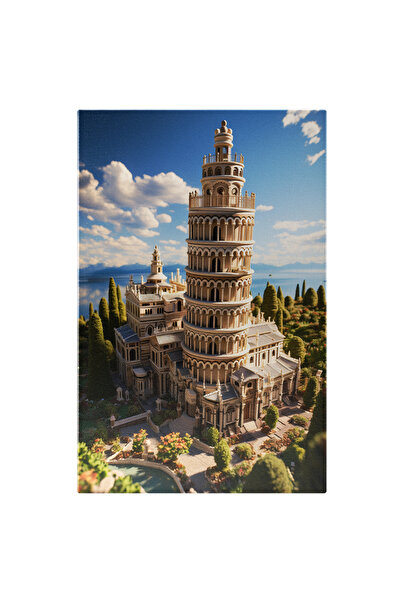 StoryGift Romania Tablou Canvas: View Biserica Inalta Pe Insula Apa Stralucit...