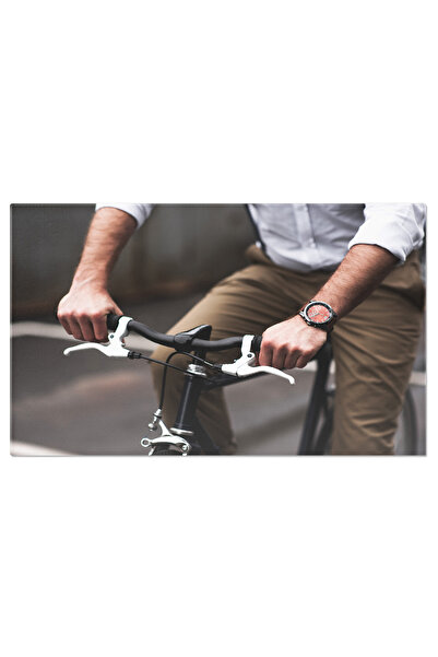 StoryGift Romania Tablou Canvas Stil Si Determinare Tanar Stilat Cu Ceas, Condus Cu Incredere Pe Bicicleta