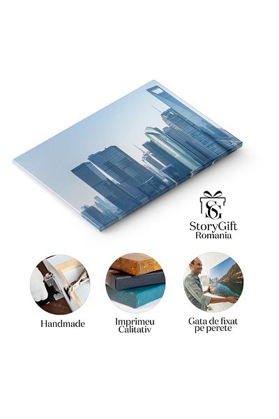 StoryGift Romania Canvas Painting: Dawn Light - Towards Pudong Peak At Dawn