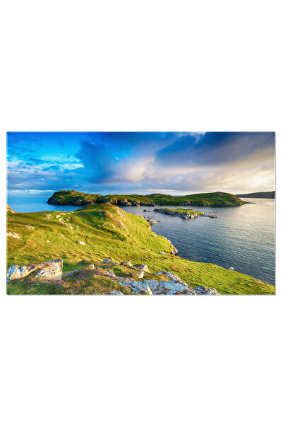 StoryGift Romania Tablou Canvas Seara Insorita Peste Coasta La Rodel, Rodel, ...