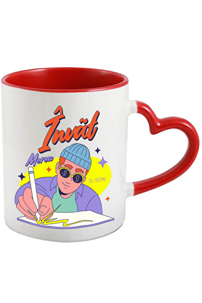 StoryGift Romania Cana Invat Mereu Baiat Studiaza Gangster Scoala, 330ml, Ceramica Cu Maner Inima , Cu ,stg