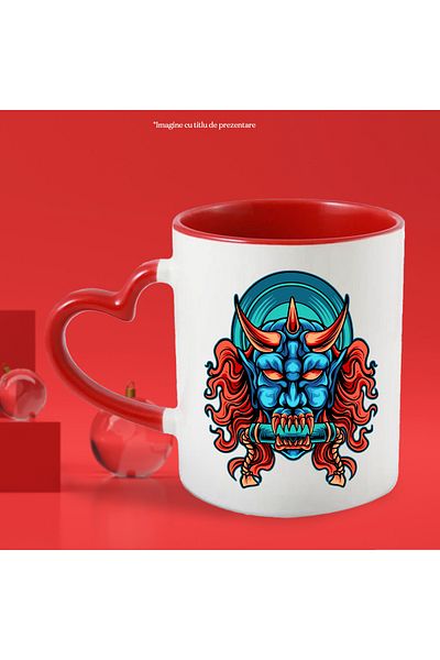 StoryGift Romania Mug With Demon, Devil, Parchment, Fangs, Horns, Multicolor 330 ml, Ceramic with , With ,STG