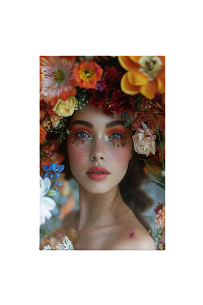 StoryGift Romania Tablou Canvas: Ochi Albaștri Și Machiaj, Femeie Cu Coroană ...