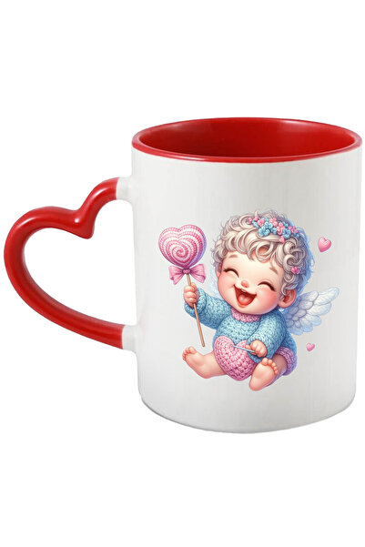 StoryGift Romania Cana cu un bebelus Cupidon, ilustratie, acadea, lana, flane...