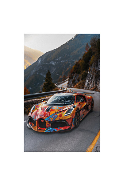 StoryGift Romania Tablou Canvas: Pe Muchie De Munte Mașina Răscolită De Culor...